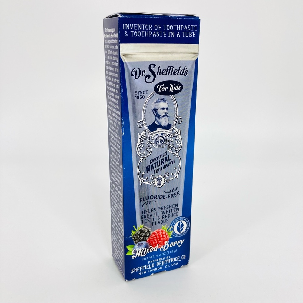 Dr. Sheffield’s Natural Mixed Berry Toothpaste, Fluoride-Free 4.2 oz For Kids